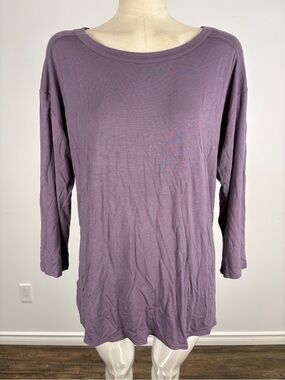 K&C Kim & Cami Purple Rayon Spandex Ultra Soft Tee Top XL